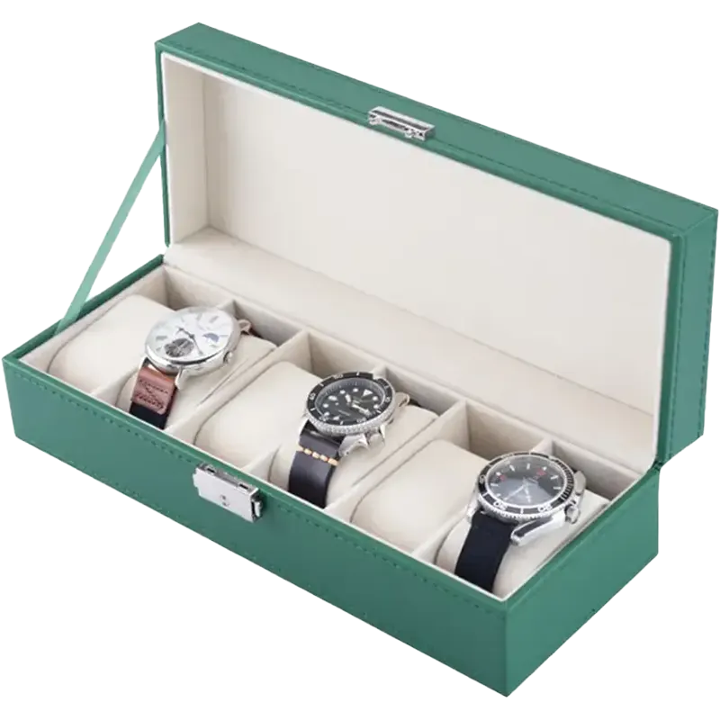 Green Lion Classic Watch Box 6 slots with Glass 1 Mascom International.webp